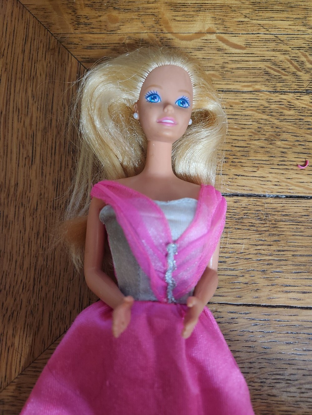 Barbie doll 1980s 1990s Blonde in pink dress gown party